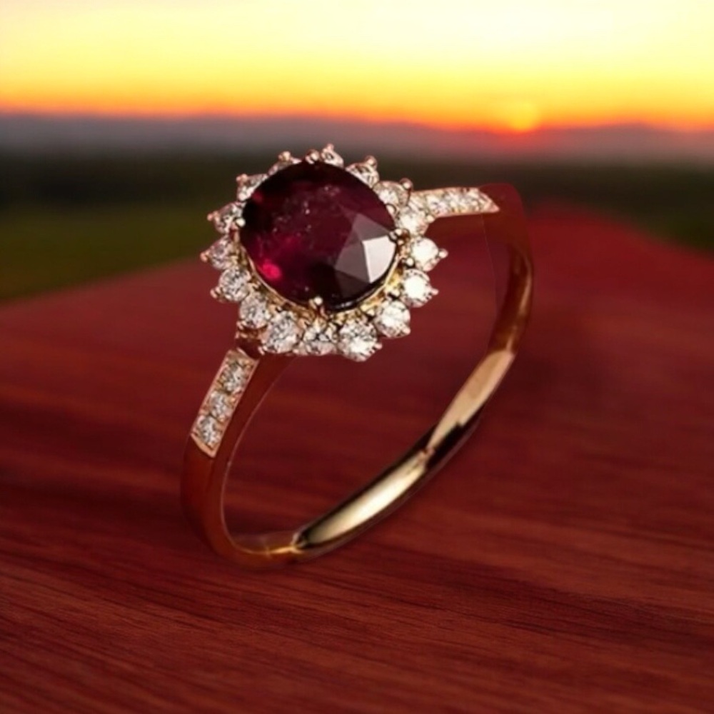 925 Stamped 14k Gold Plated Scarlet Ring